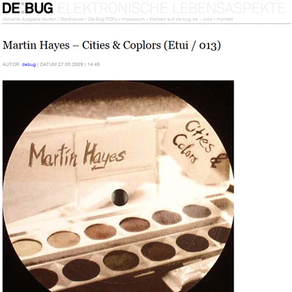 Martin Hayes - Cities & Colors reviewed by De:Bug